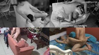 Pregnant StepMom Fucking #3 Quad View 4 points of view Security Cameras